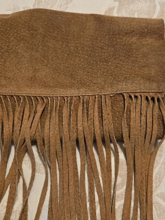 Gallery Vintage Womens Brown Suede Jacket With Fringe Small - Picture 14 of 15
